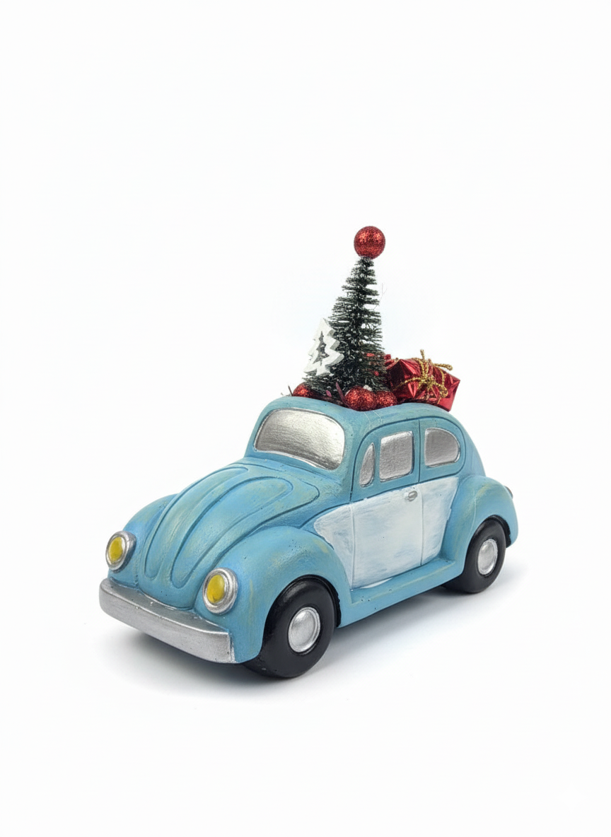 Vintage Kék Bogár Karácsonyi Dekoráció